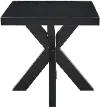 Harris Ebony Black Timber Beam Pedestal End Table