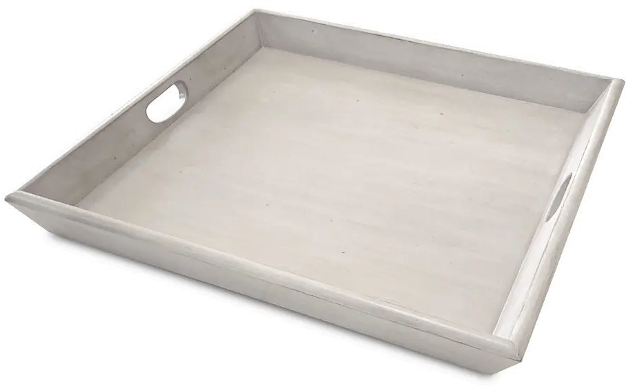 Westwood White Tabletop Wood Tray with Cut Out Handles-1