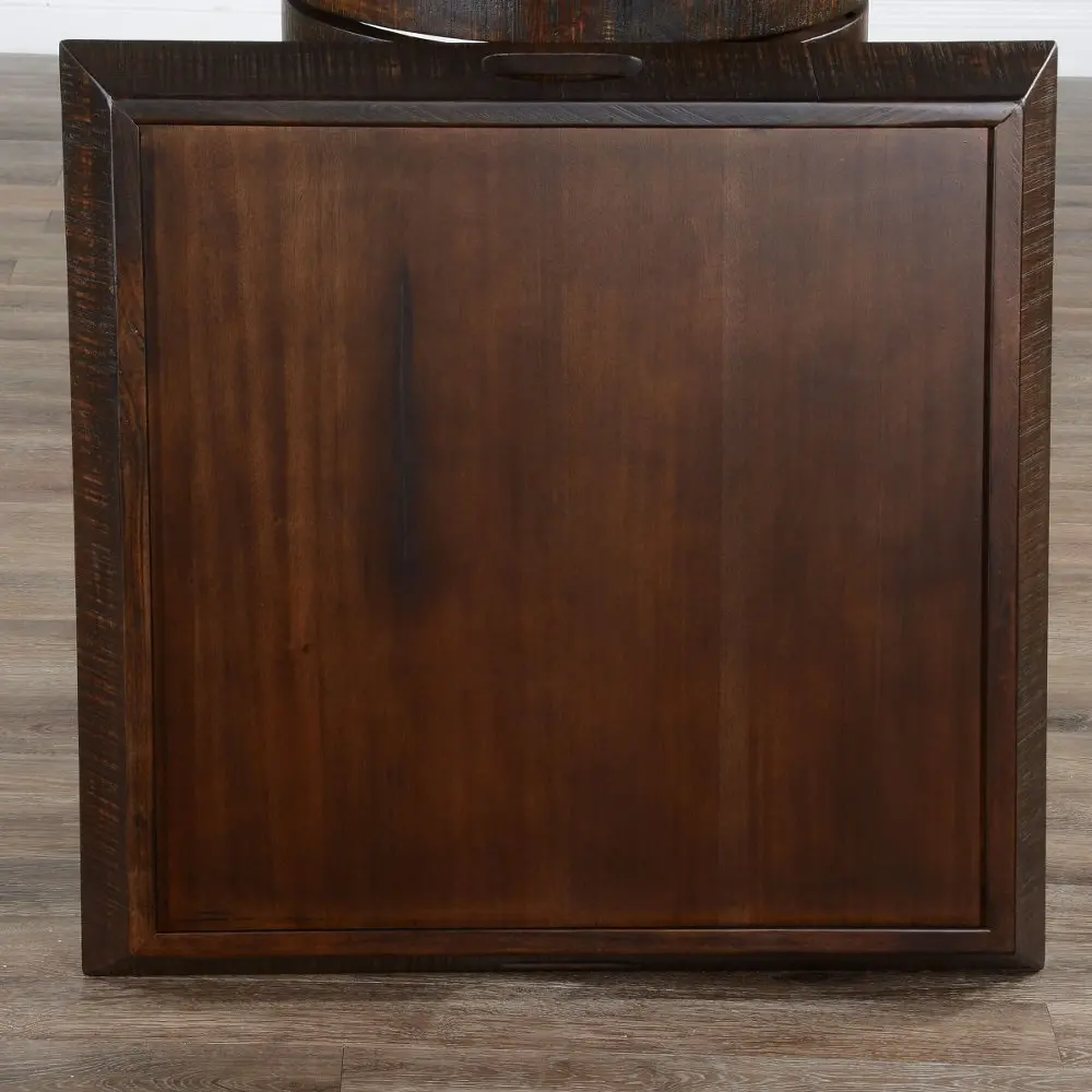 Homestead Tobacco Brown Leaf Ottoman Tabletop Tray-3