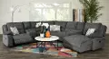 Brenham Charcoal Gray 4-Piece Reclining Sectional