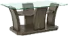 Dapper Gray Pedestal Coffee Table with Glass Top