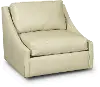 Romee Oatmeal Beige Leather Swivel Accent Chair