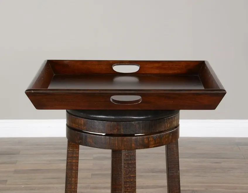 Santa Fe Dark Chocolate Tabletop Wood Tray-4