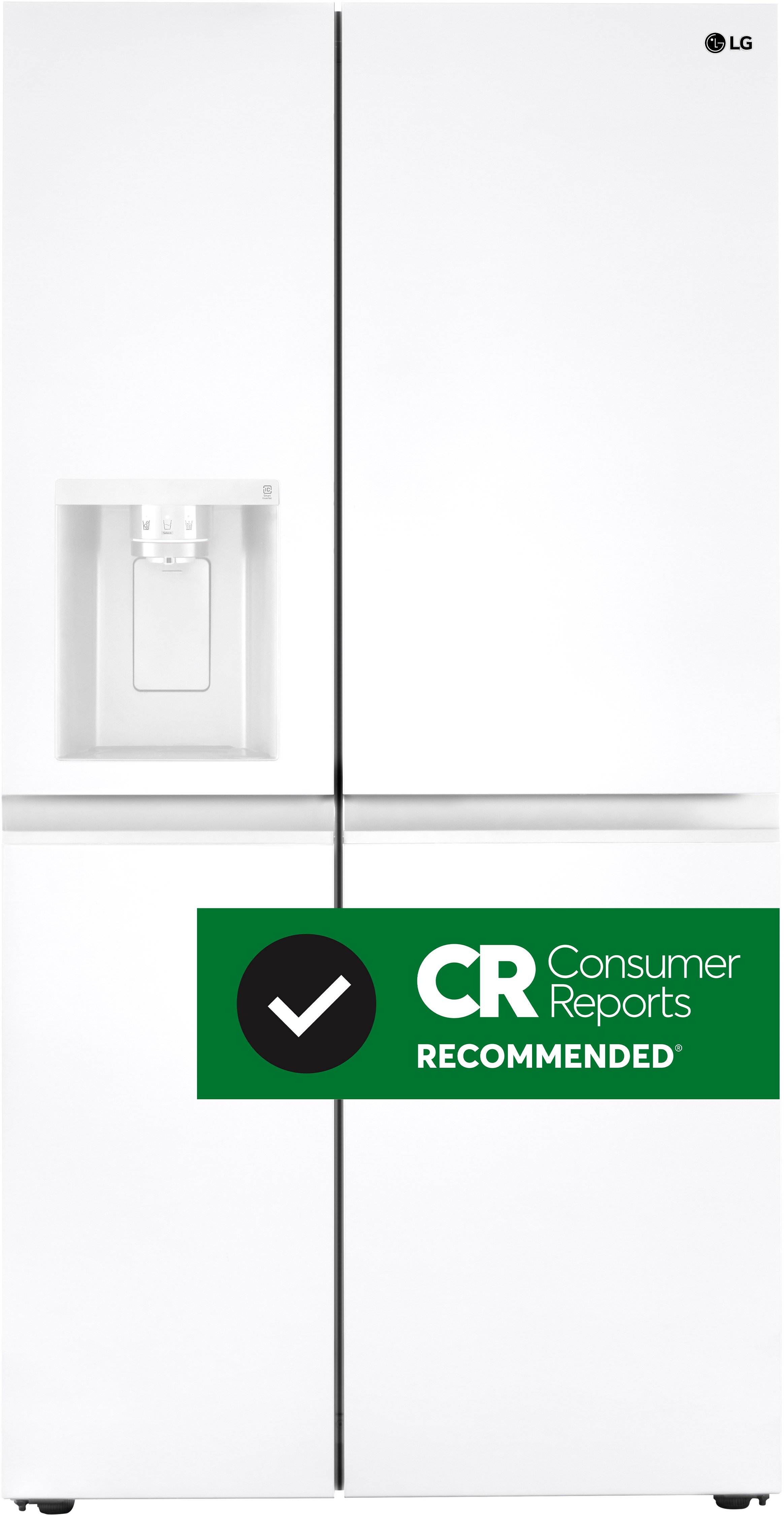 LRSXS2706W LG 27.2 cu ft Side by Side Refrigerator - 36 W White-1