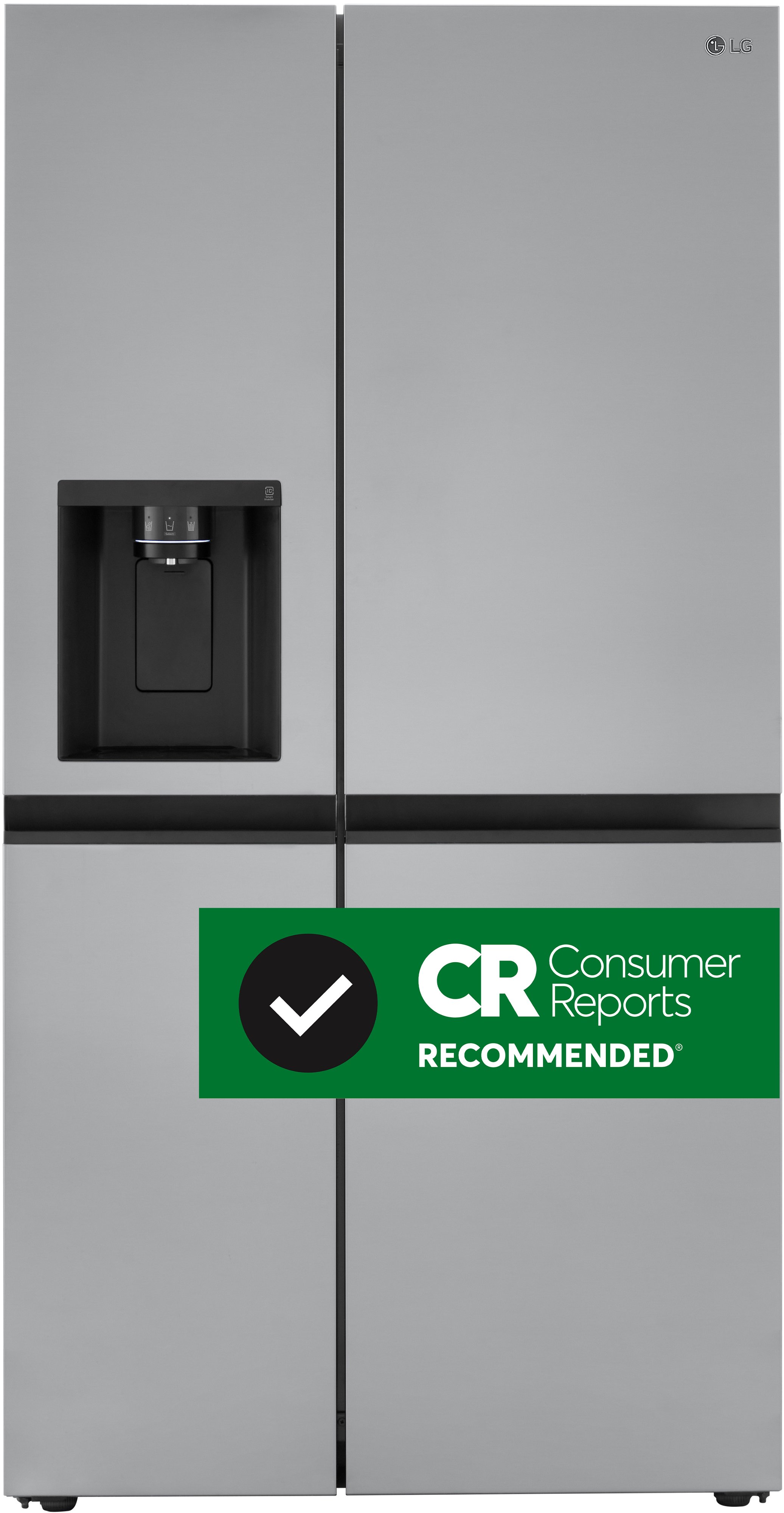 LRSXS2706S LG 27.2 cu ft Side by Side Refrigerator - 36 W Fingerprint Resistant Stainless Steel-1