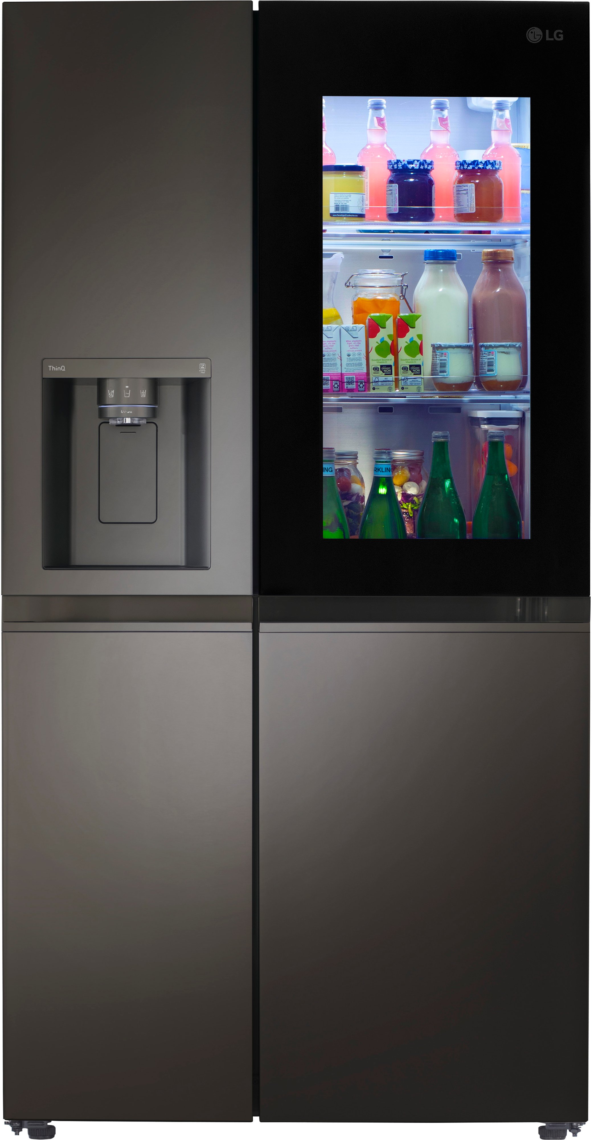 LRSOS2706D LG 26.8 cu ft Side by Side InstaView Refrigerator - 36 W Black Stainless Steel-1