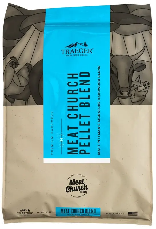 PEL350 Traeger Meat Church Blend Hardwood Pellets-1