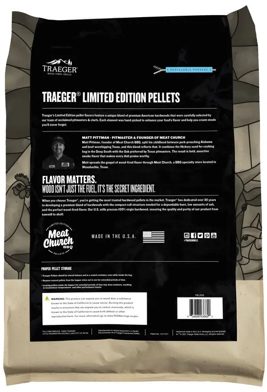 PEL350 Traeger Meat Church Blend Hardwood Pellets-2