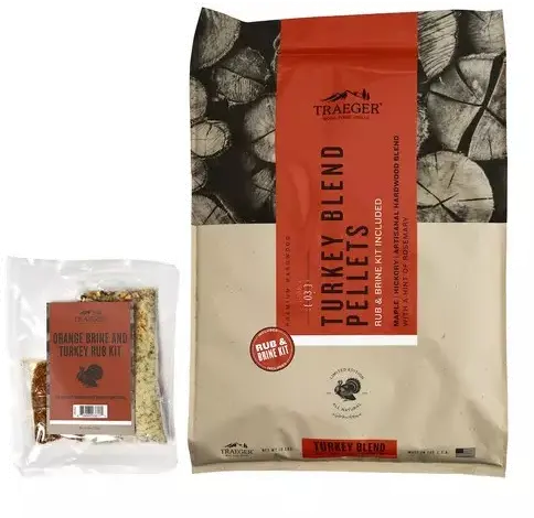 PEL351 Traeger Limited Edition Turkey Blend Pellets and Orange Brine Kit-2