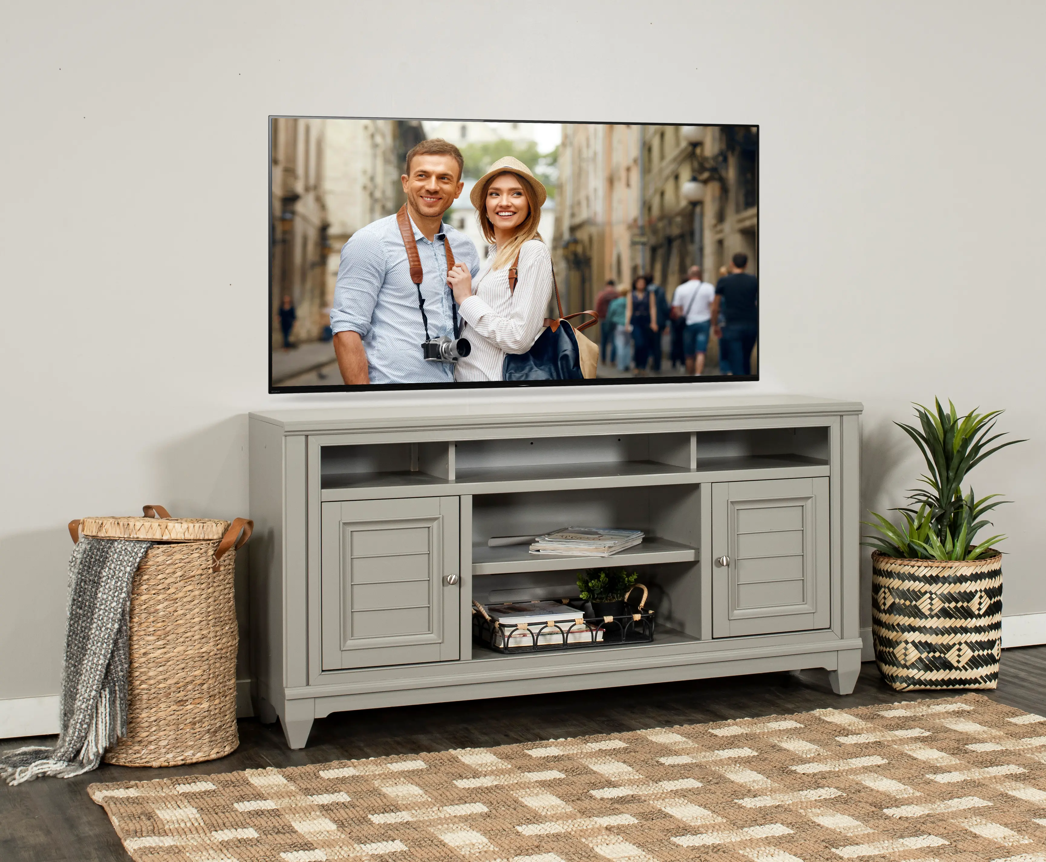 Belmar Twilight Gray 66 TV Stand-2