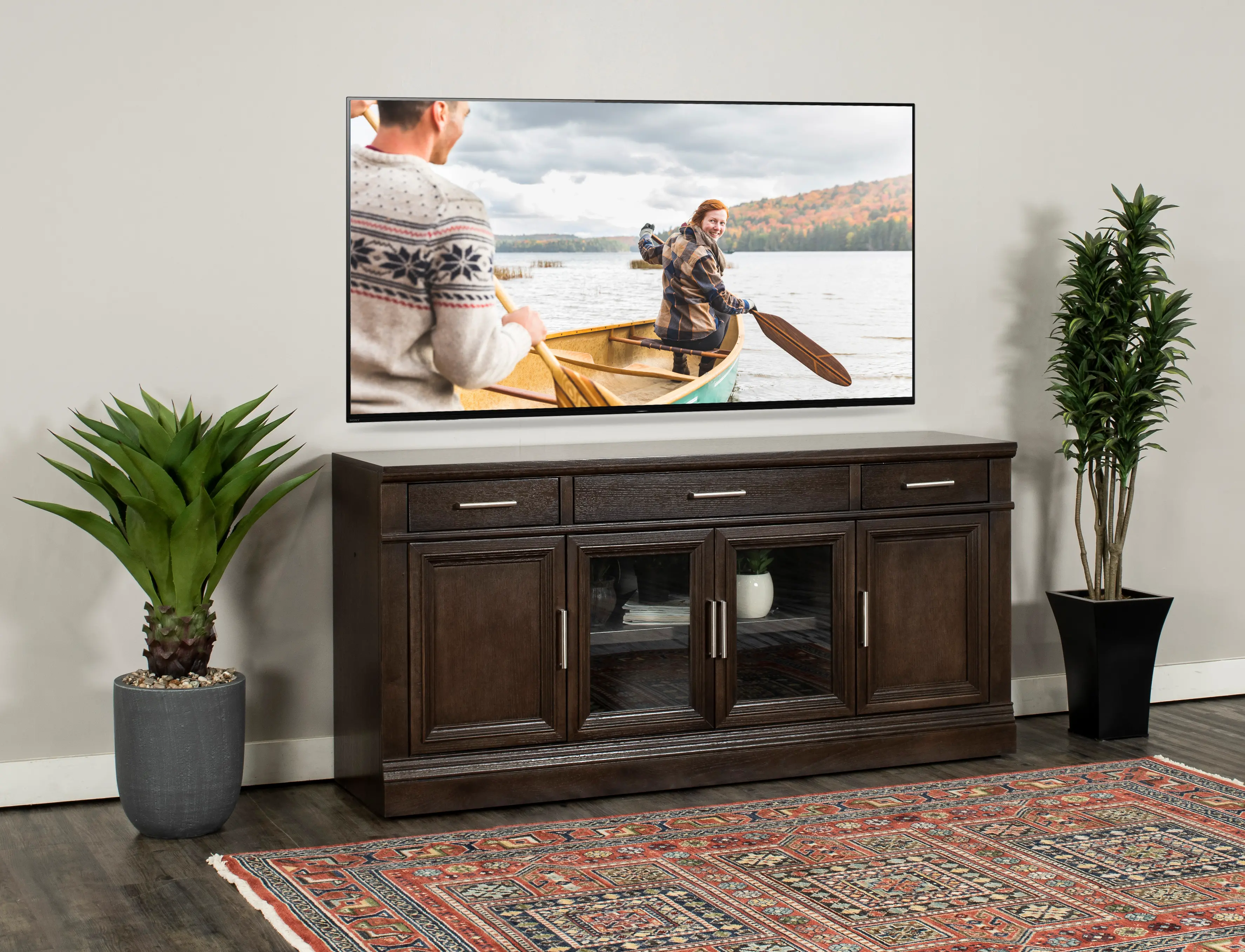 Highland Burnish Oak 64 TV Stand-1