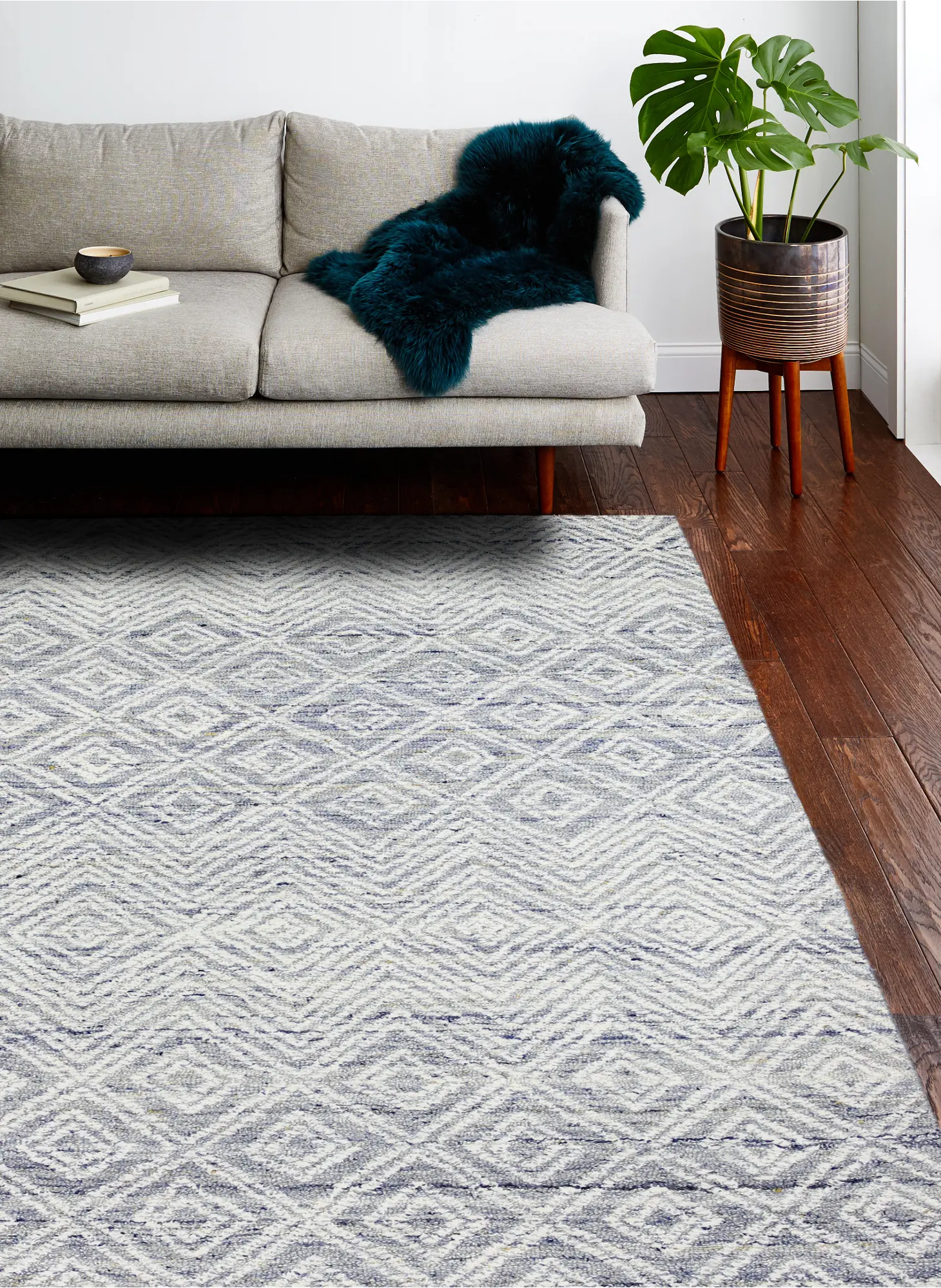 Verona 8 x 10 Naana Contemporary Blue Area Rug-2
