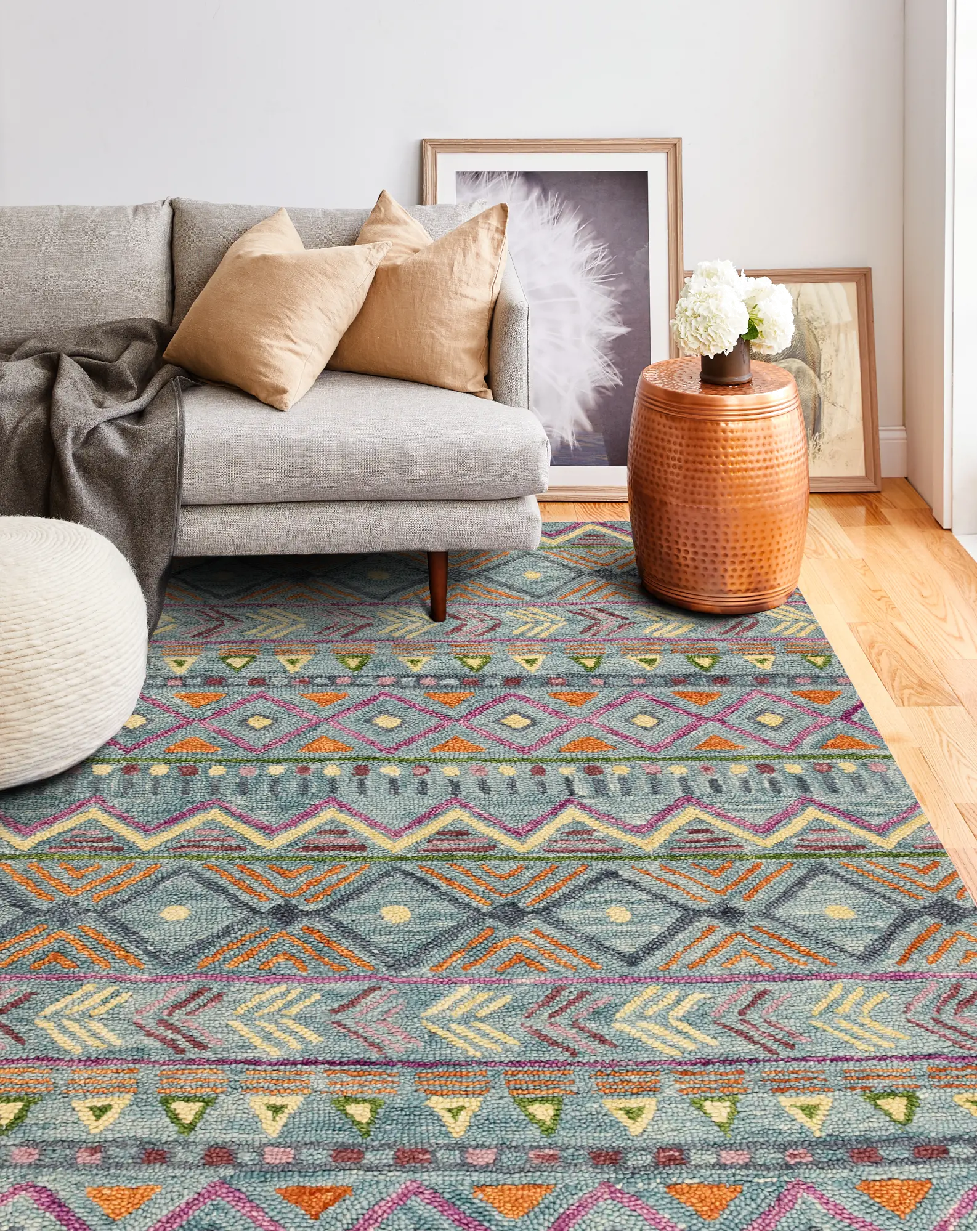 Valencia 8 x 10 Naim Abstract Teal Area Rug-2