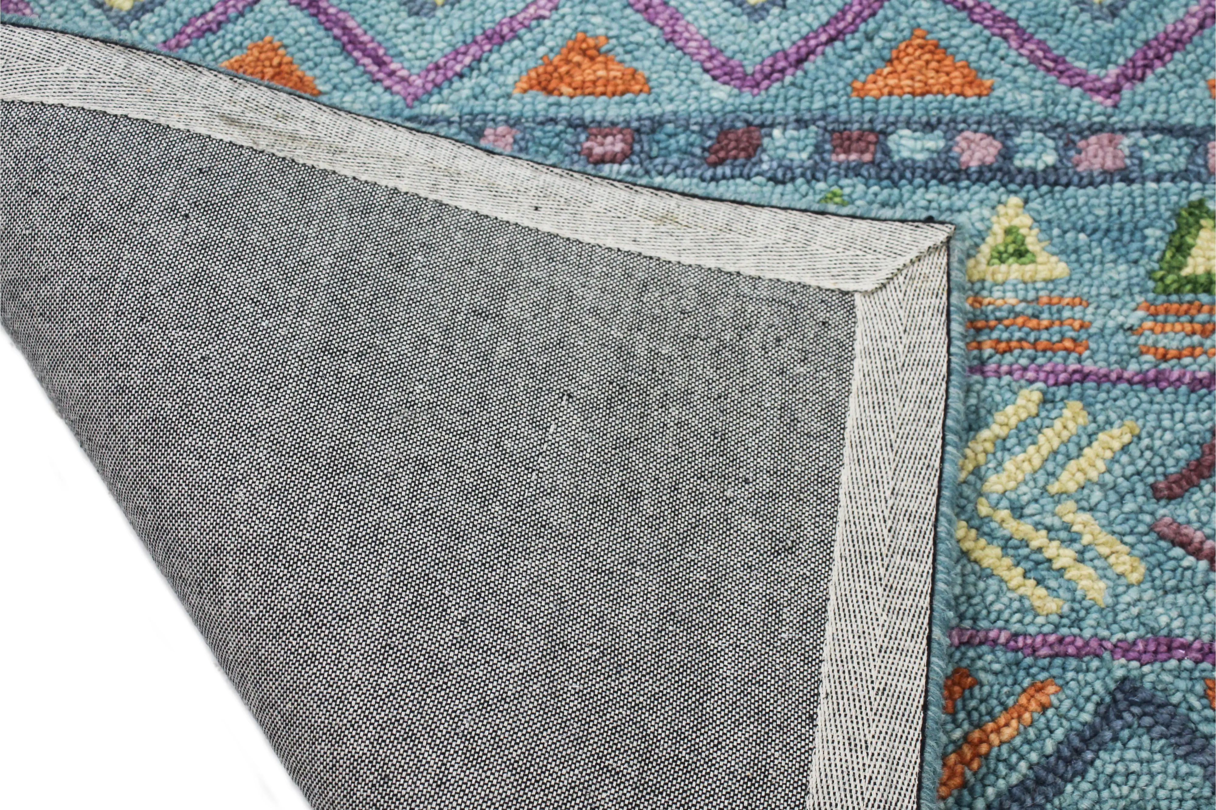 Valencia 8 x 10 Naim Abstract Teal Area Rug-4
