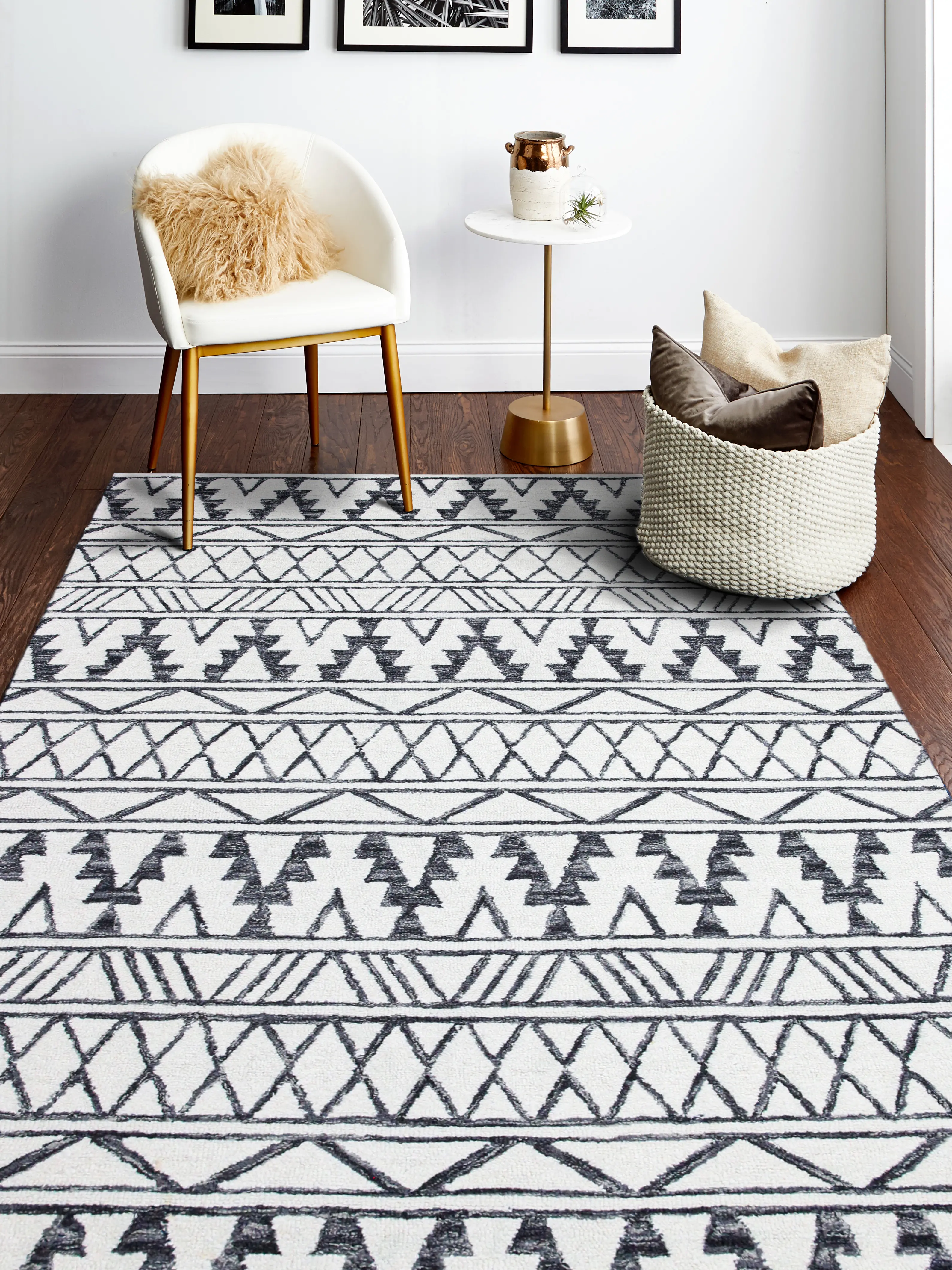 Valencia 8 x 10 Niels Ivory Charcoal Area Rug-3