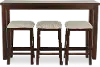 Jax Dark Brown Console Table with 3 Stools
