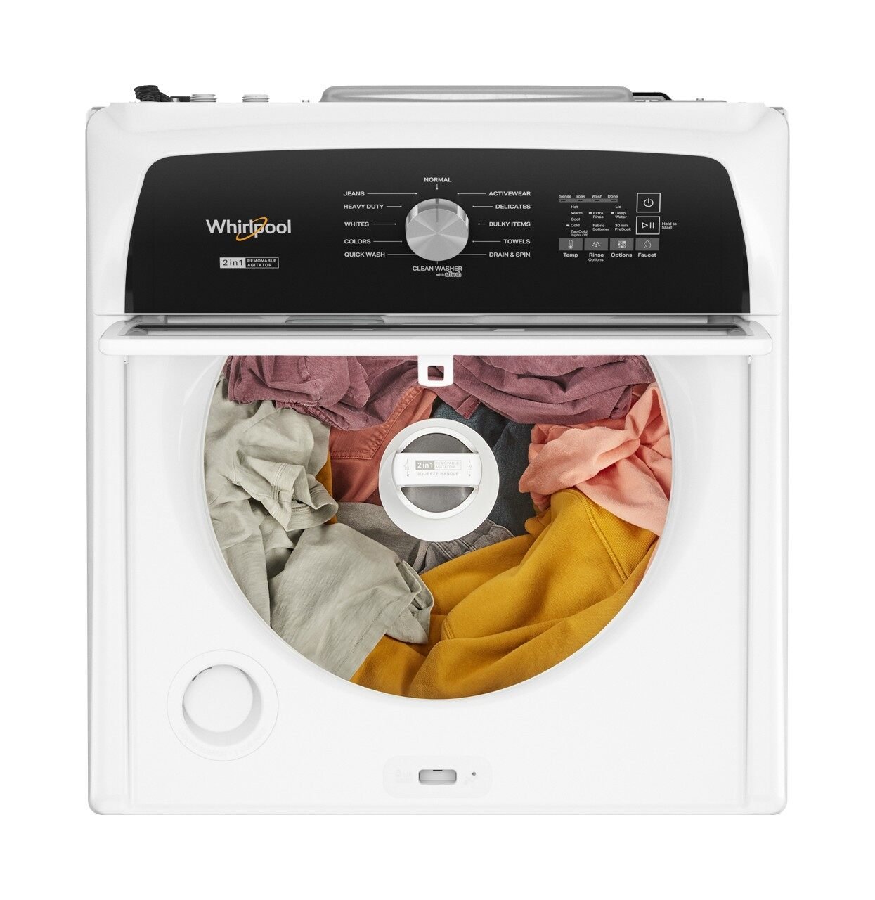 WTW5057LW Whirlpool Top Load Washer with Removable Agitator 4.7 cu. ft. - White W5050-3