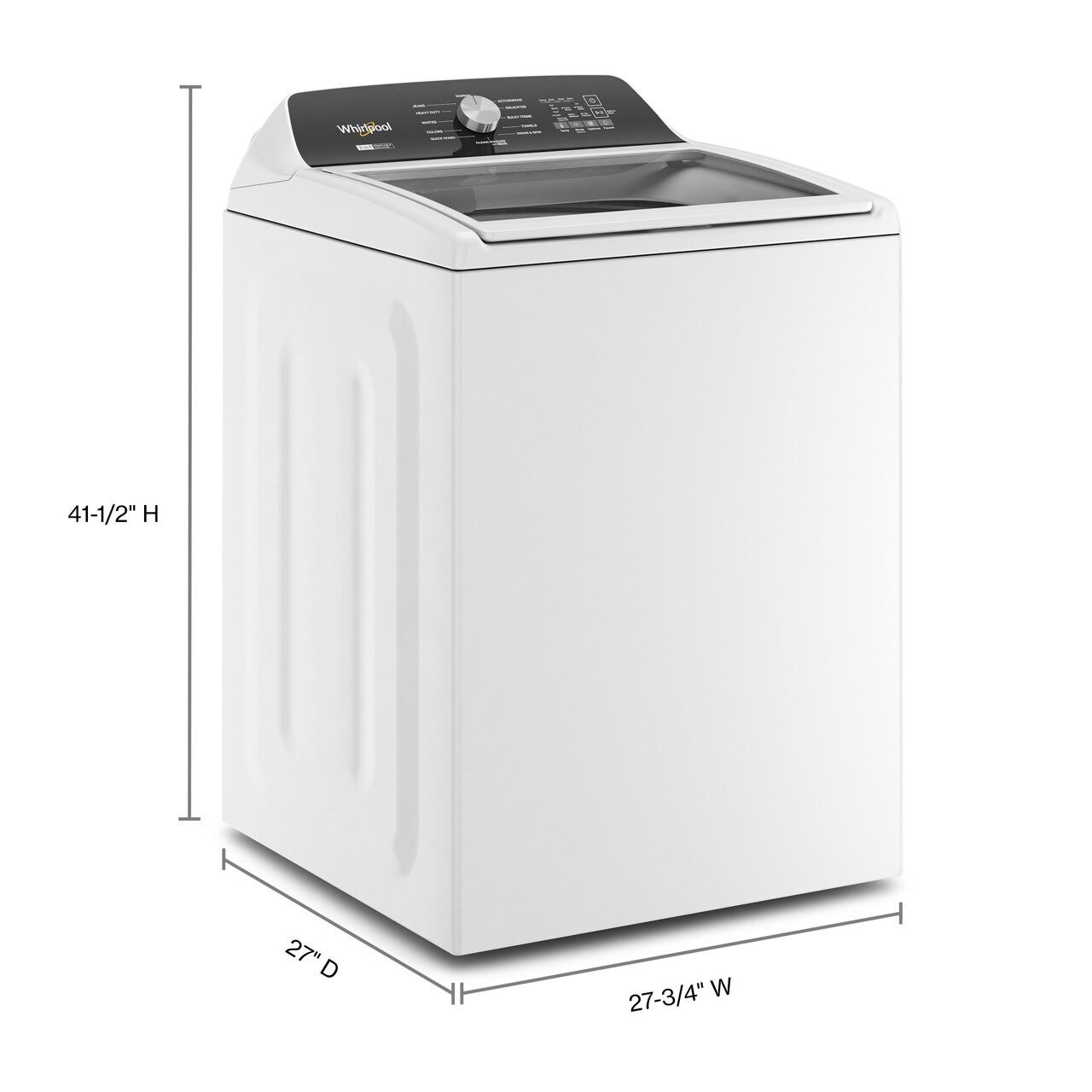 WTW5057LW Whirlpool Top Load Washer with Removable Agitator 4.7 cu. ft. - White W5050-4
