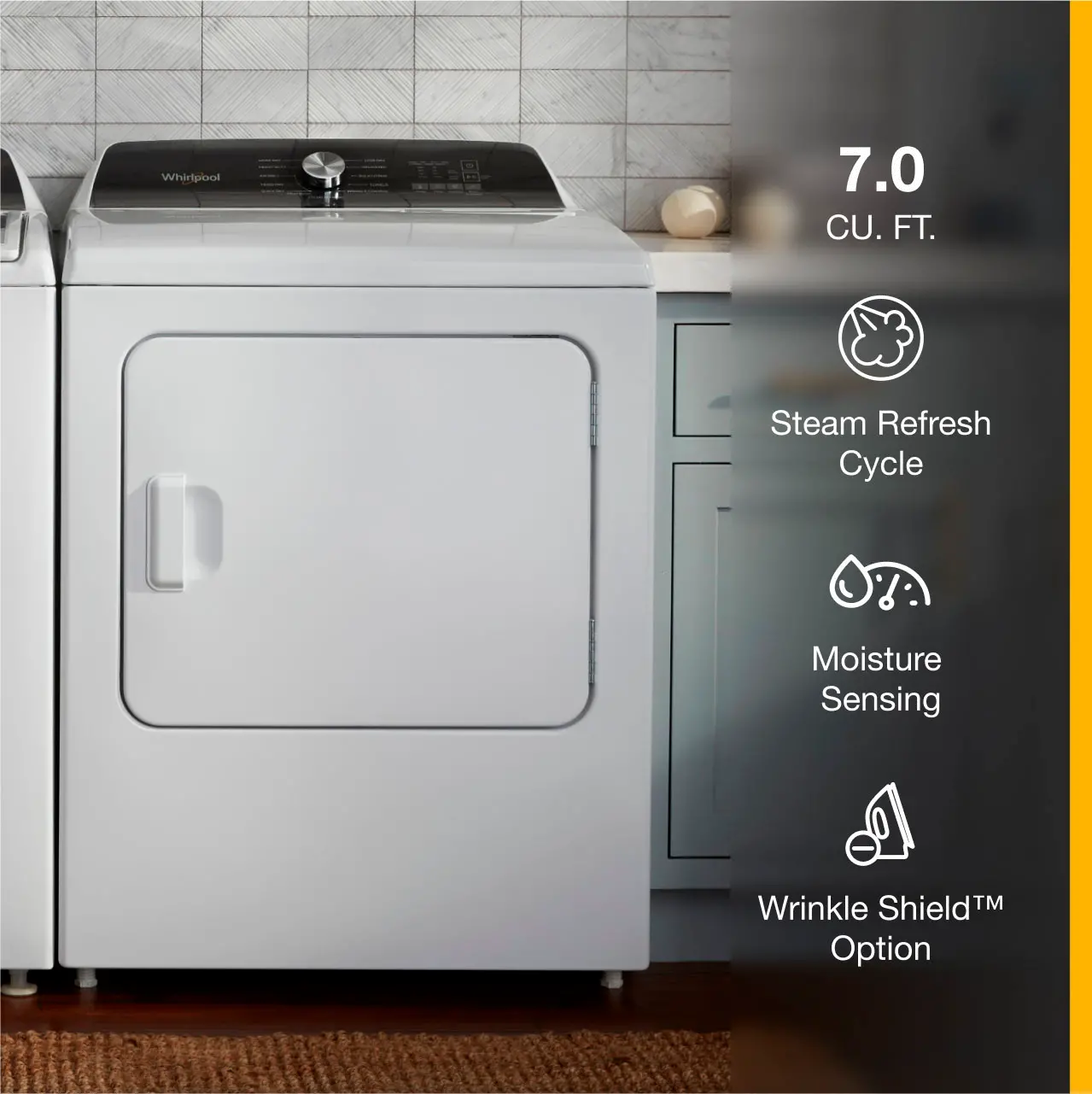 WGD5050LW Whirlpool Gas Dryer W5050 - White, 7.0 cu. ft.-11