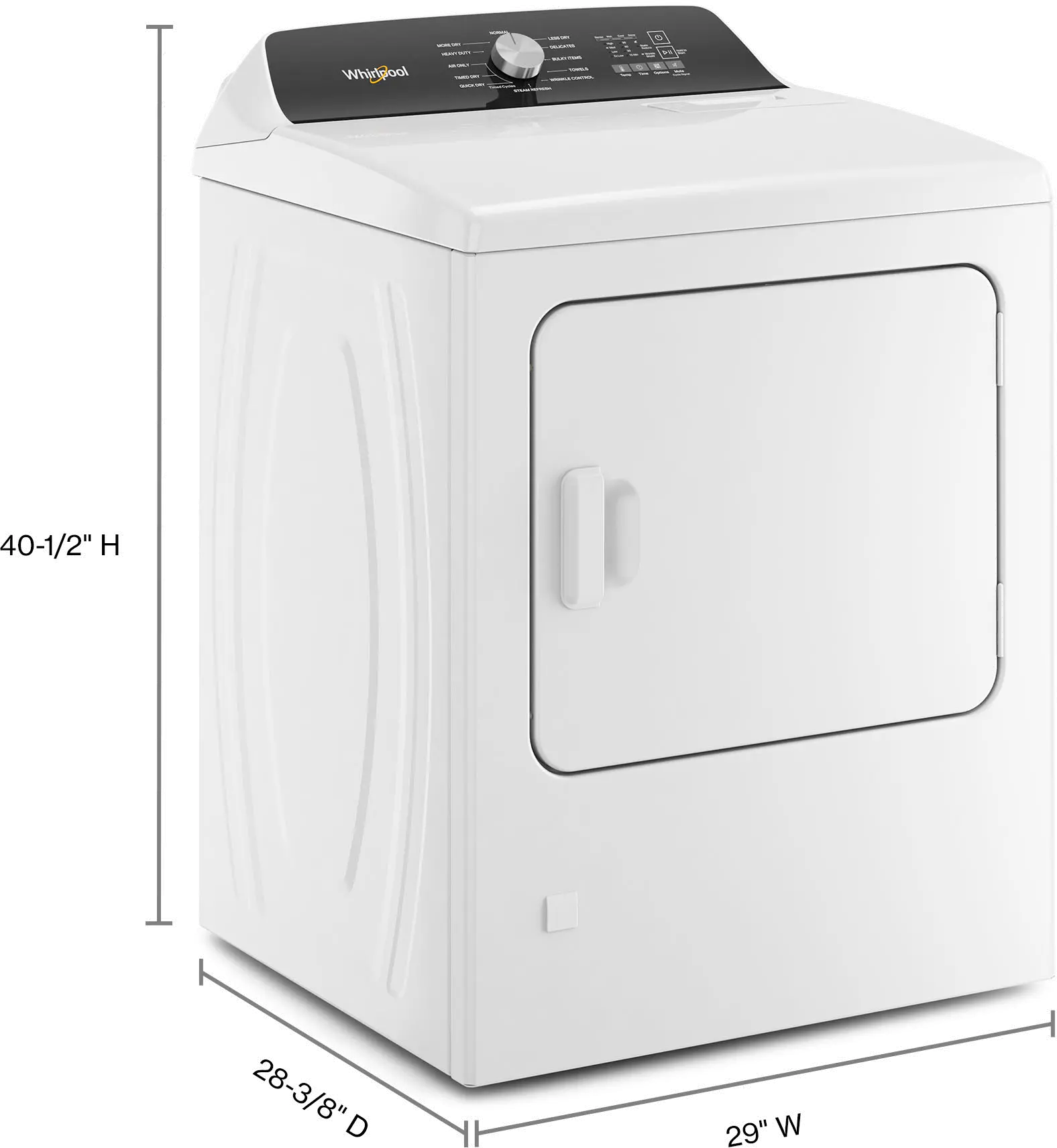 WGD5050LW Whirlpool Gas Dryer W5050 - White, 7.0 cu. ft.-12