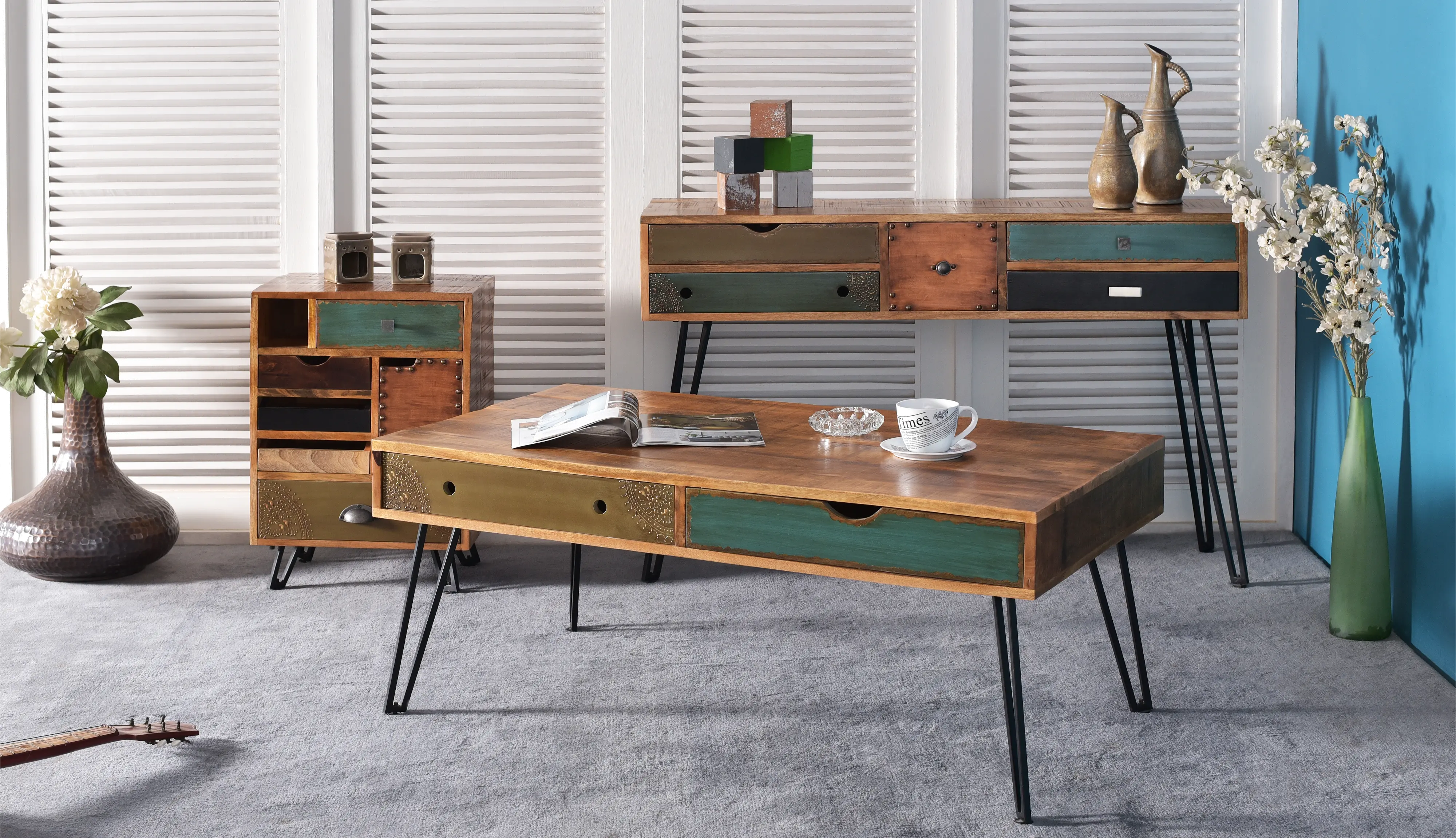 Brisbane Rustic 5-Drawer End Table-8