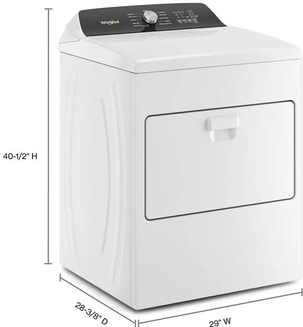WED5010LW Whirlpool Electric Dryer W5010 - White 7.0 cu ft-9