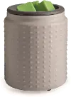 Hobnail Soft Gray Matte Flip Dish Wax Fragrance Warmer