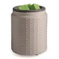 Hobnail Soft Gray Matte Flip Dish Wax Fragrance Warmer