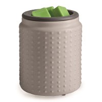 Hobnail Soft Gray Matte Flip Dish Wax Fragrance Warmer