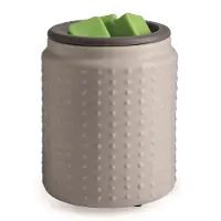 Hobnail Soft Gray Matte Flip Dish Wax Fragrance Warmer
