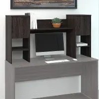 KNH260CR Kensington Charcoal Gray 60 Inch Office Hutch