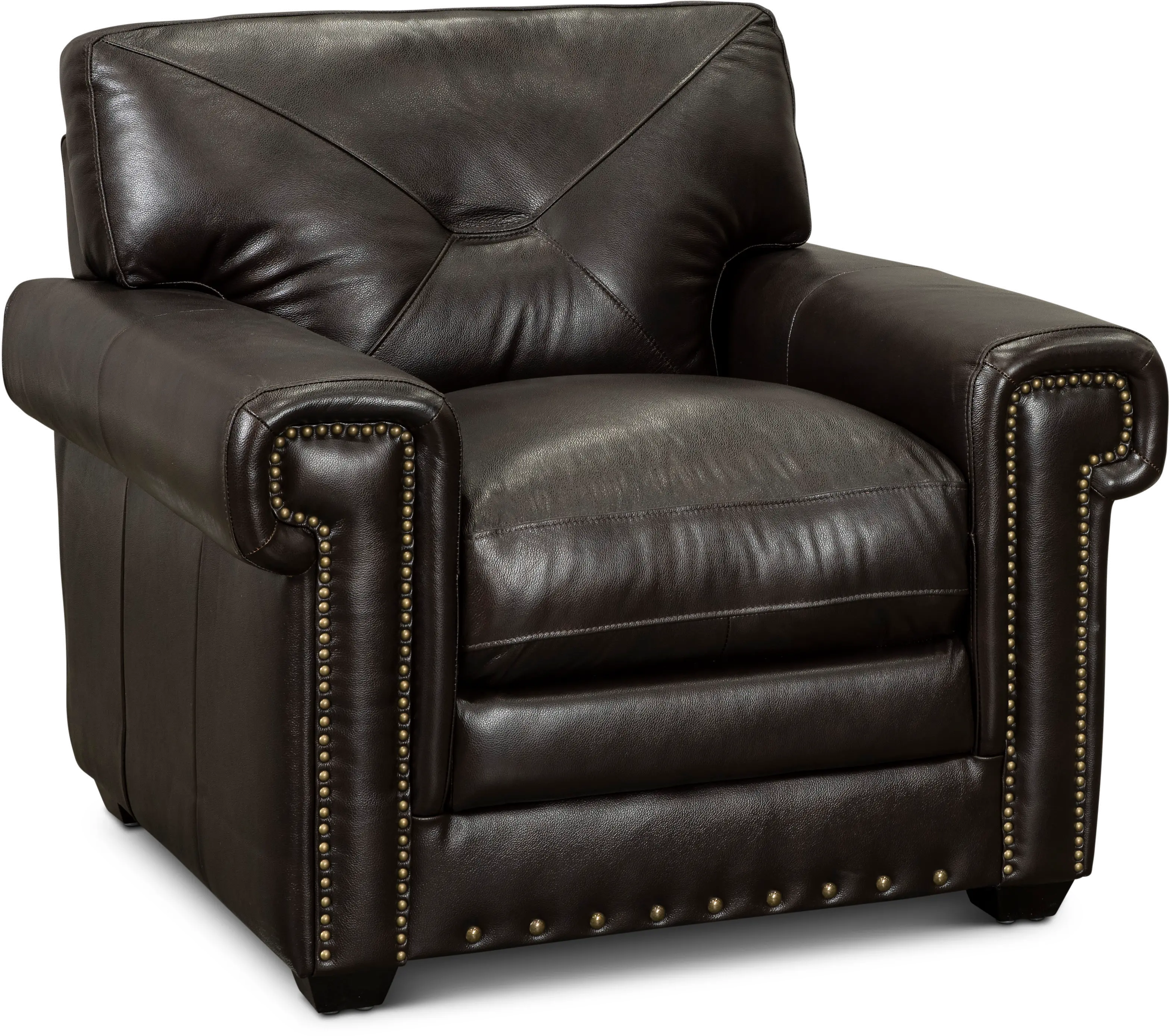 Derrick Dark Brown Leather Chair-1