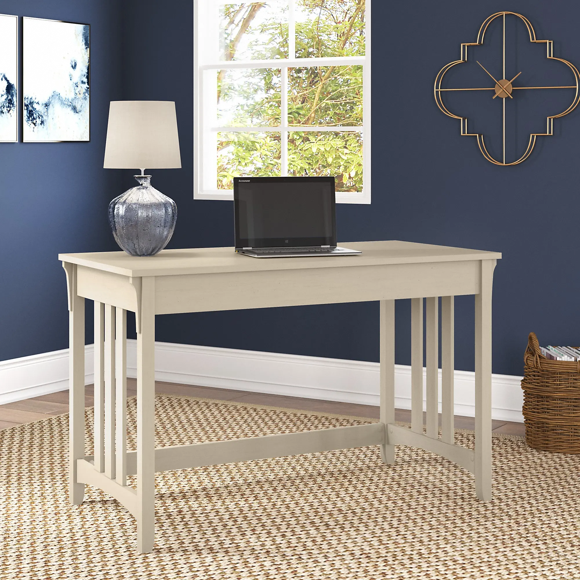 SAD148AW-03 Salinas Antique White Writing Desk-1