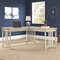 SAD260AW-03 Salinas Antique White Open L Shaped Desk