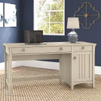 SAD360AW-03 Salinas Antique White Pedestal Desk