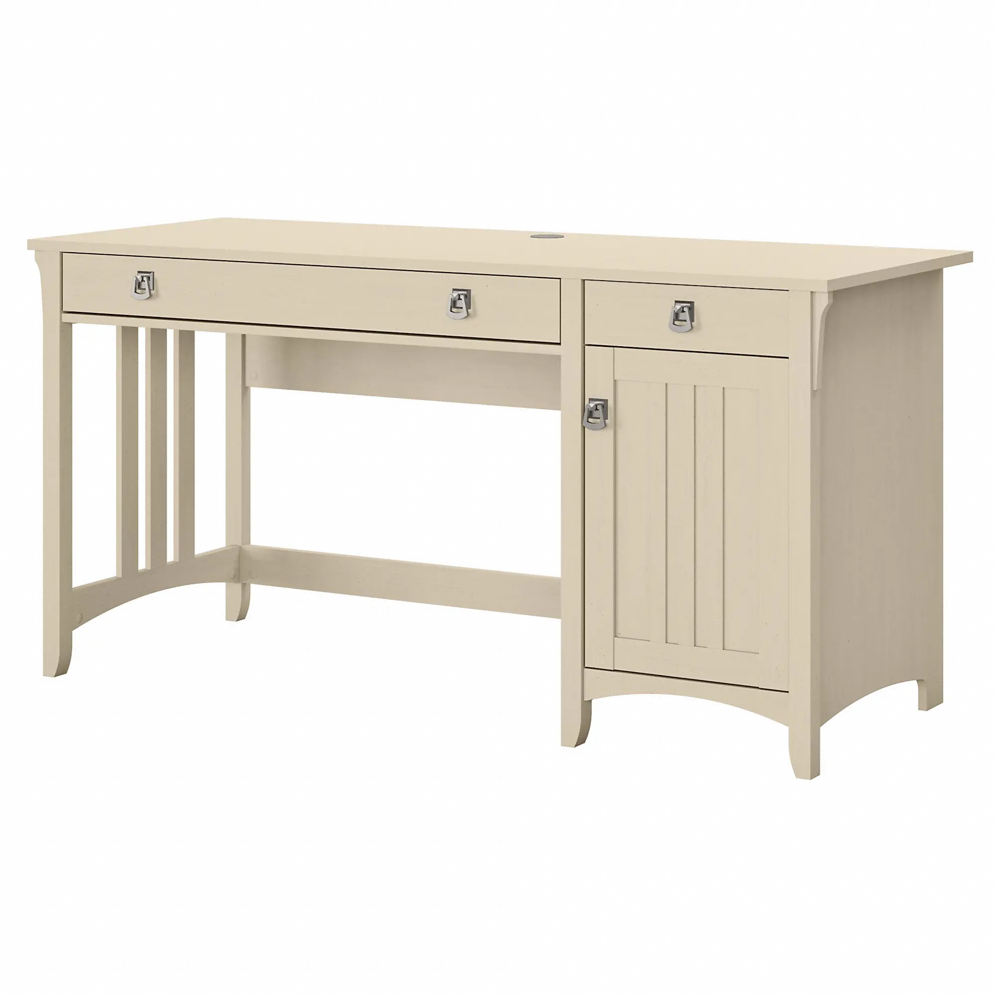 SAD360AW-03 Salinas Antique White Pedestal Desk-2