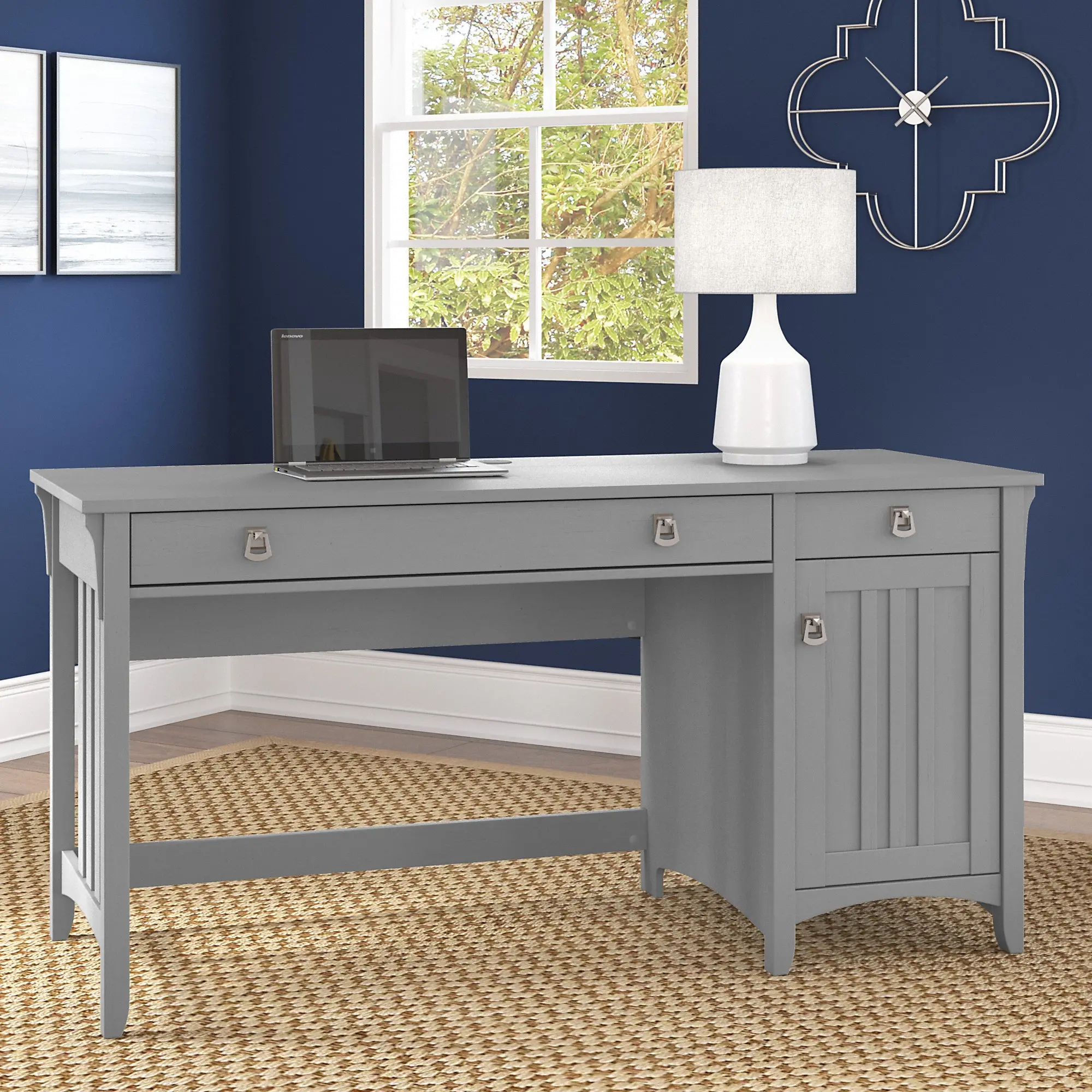 SAD360CG-03 Salinas Cape Cod Gray Pedestal Desk-1