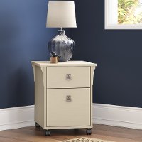 Salinas Antique White Mobile Office Pedestal