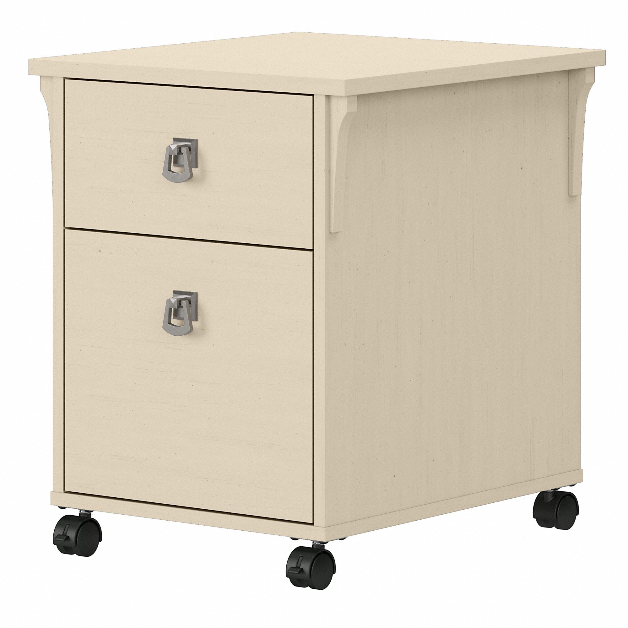 Salinas Antique White Mobile Office Pedestal-2