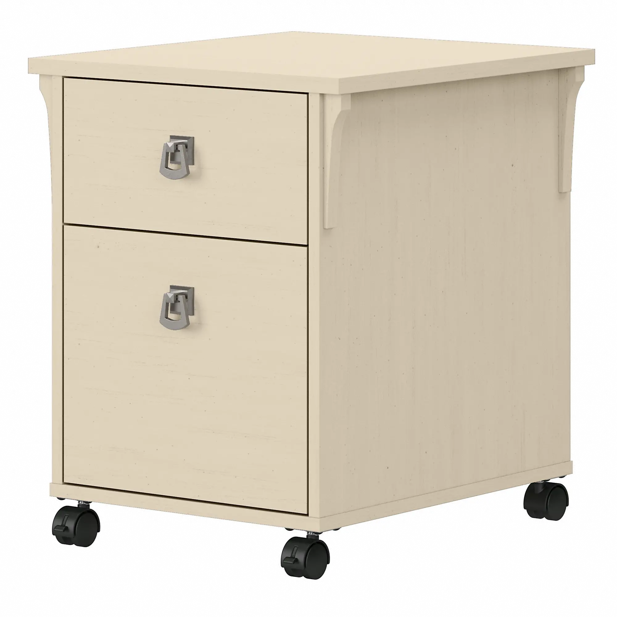 SAF118AW-03 Salinas Antique White Mobile Office Pedestal-2