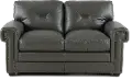 Derrick Gray Leather Loveseat