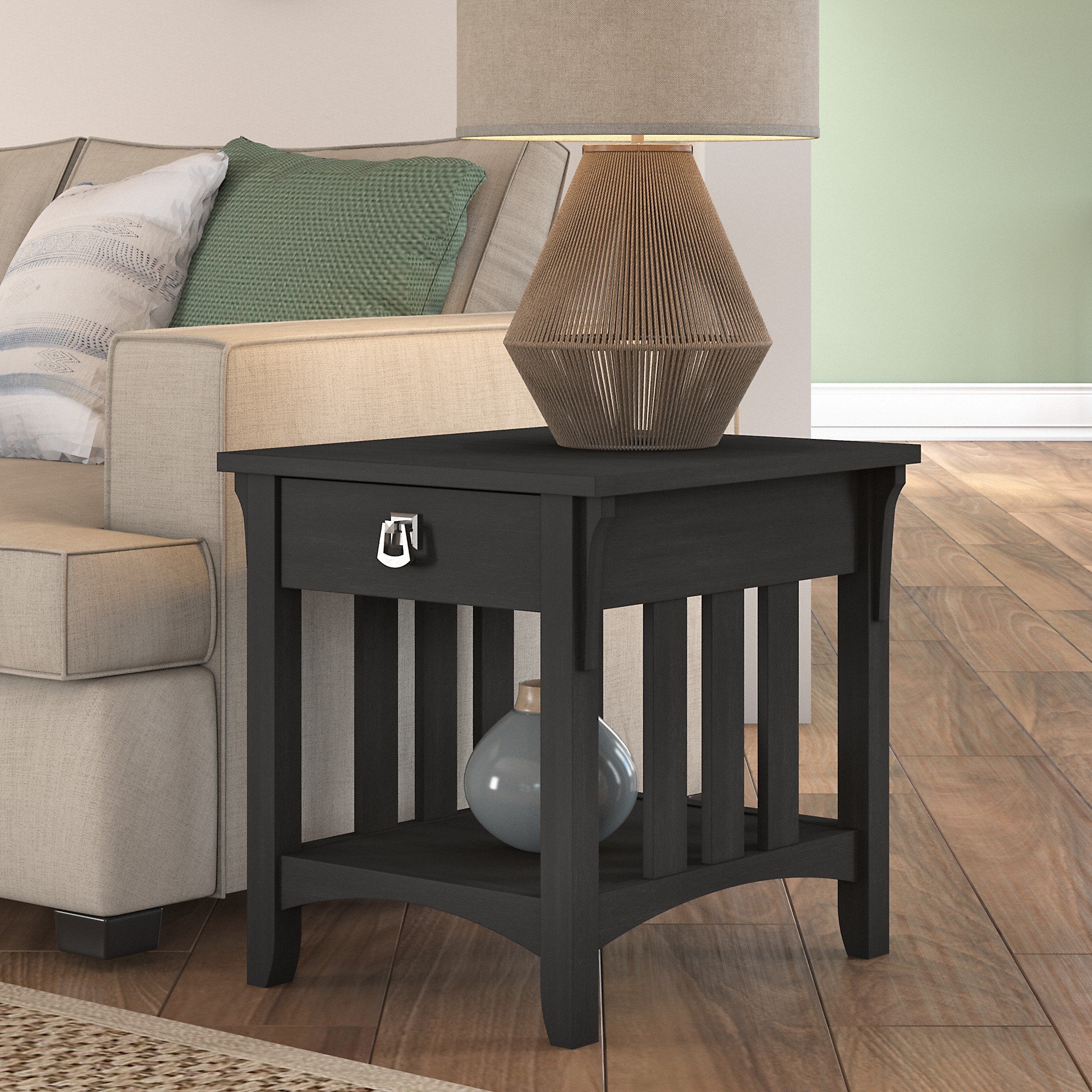 Salinas Vintage Black End Table-1