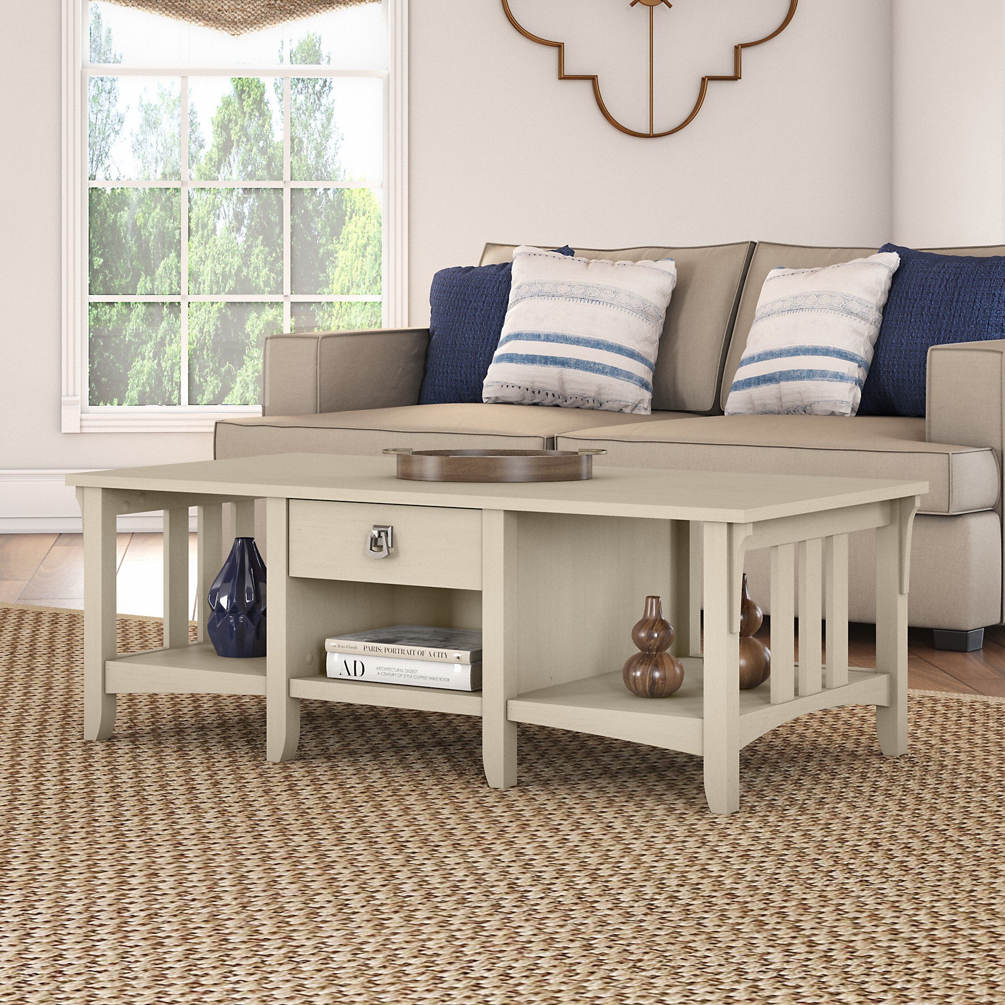 Salinas Antique White Coffee Table-1