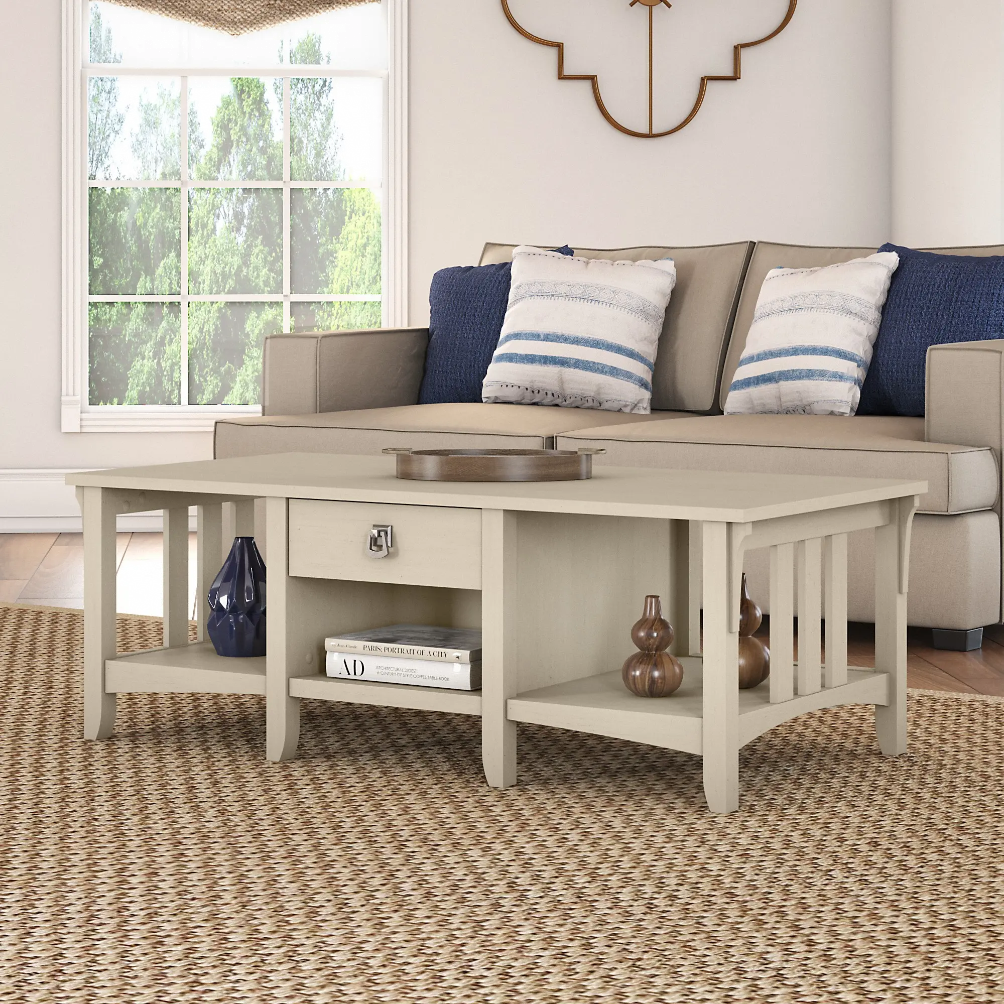 SAT248AW-03 Salinas Antique White Coffee Table-1