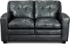 Roland Blue Leather Loveseat
