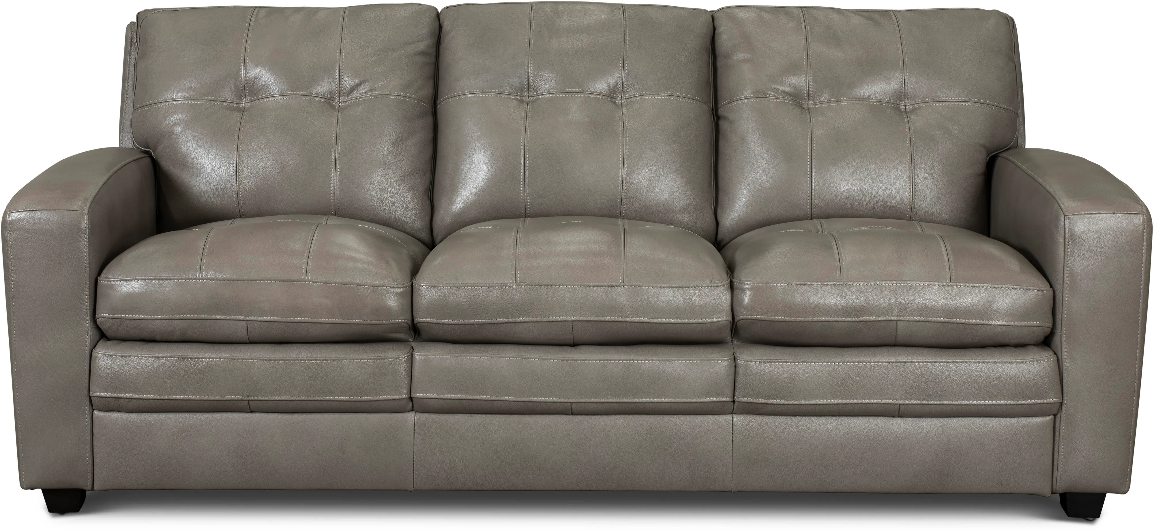 Roland Gray Leather Sofa-1