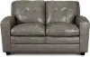 Roland Gray Leather Loveseat