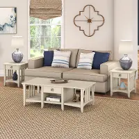SAL038AW Salinas Antique White 3 Piece Table Set