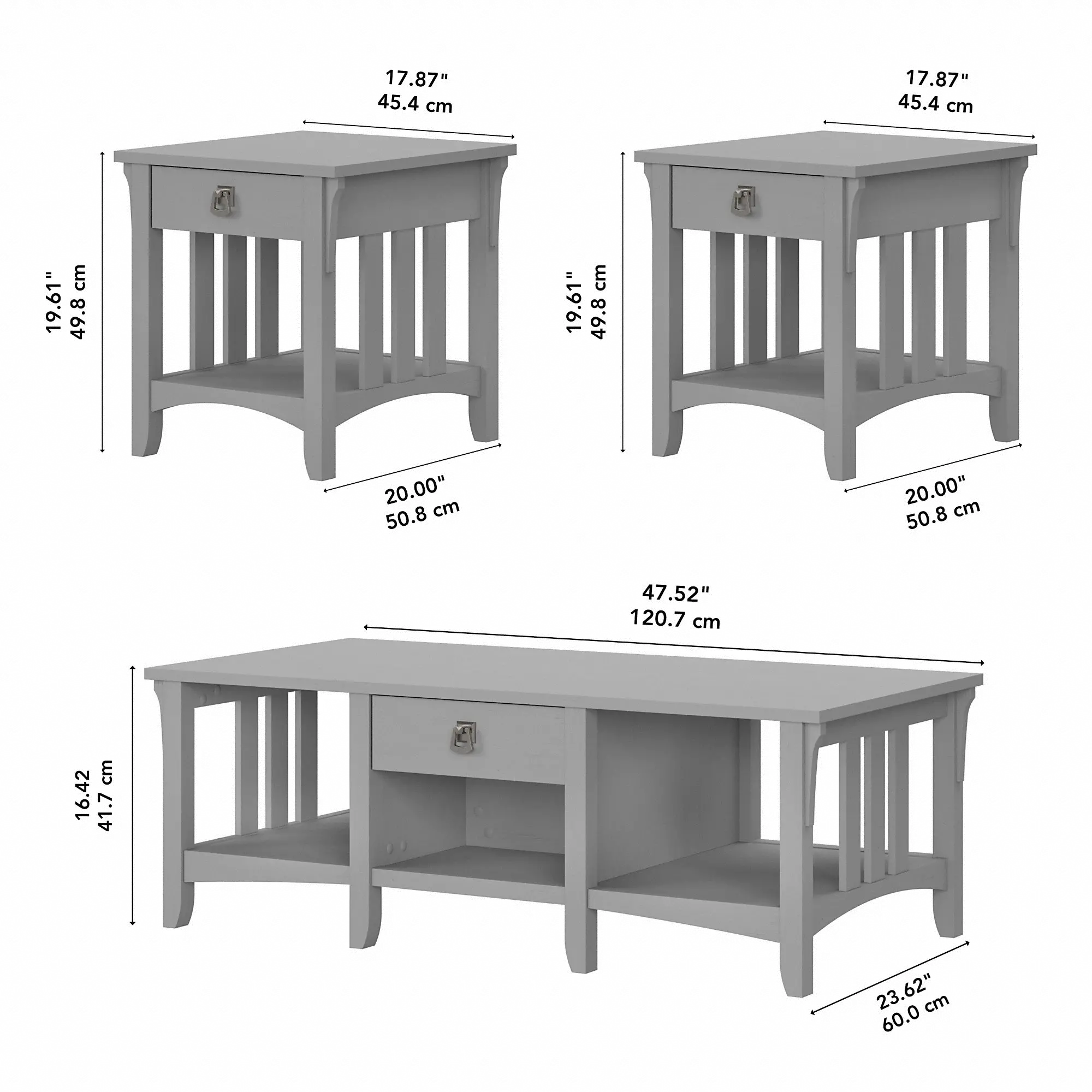 SAL038CG Salinas Cape Cod Gray 3 Piece Table Set-4