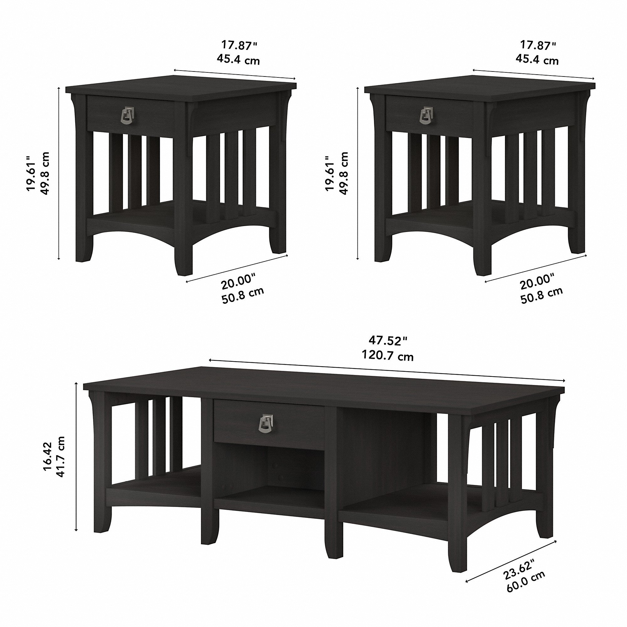 Salinas Vintage Black 3 Piece Table Set-4